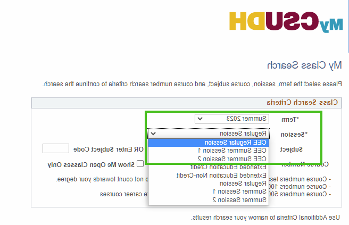 MyCSUDH暑期课程搜索